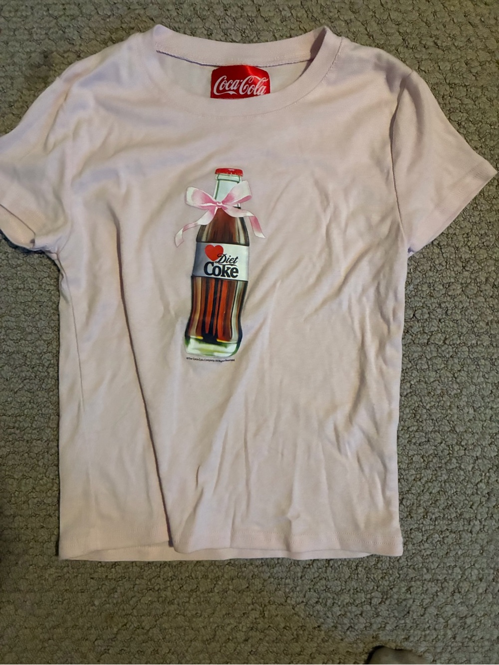 Coca-Cola Light Pink Tee with Diet Coke Bottle Graphic